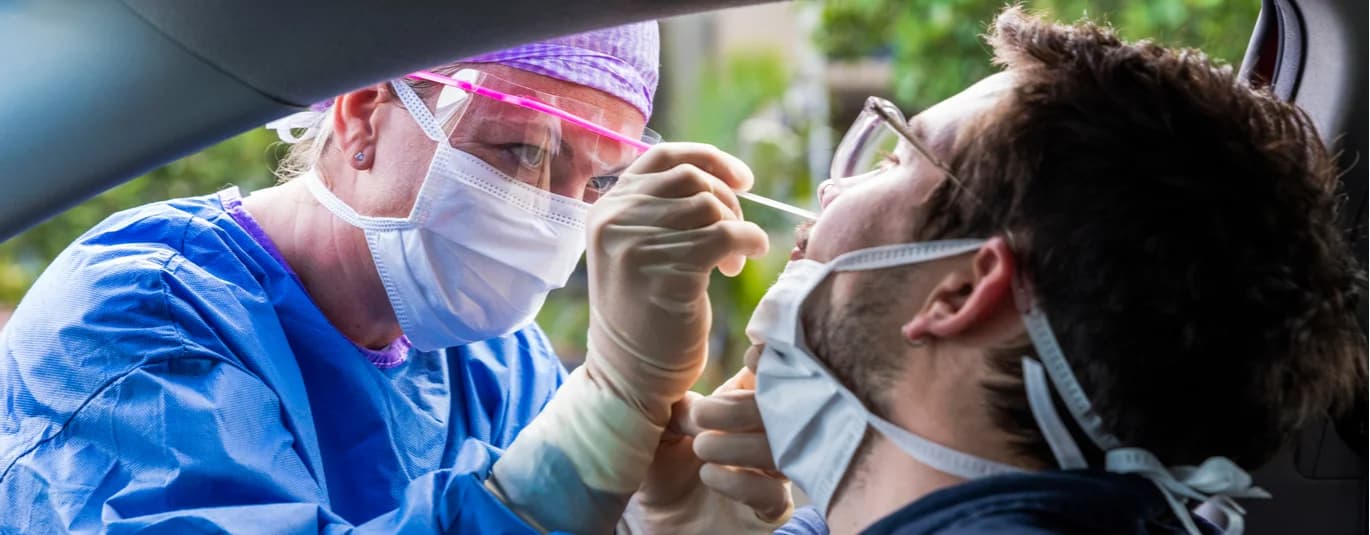 Person getting a Covid-19 test