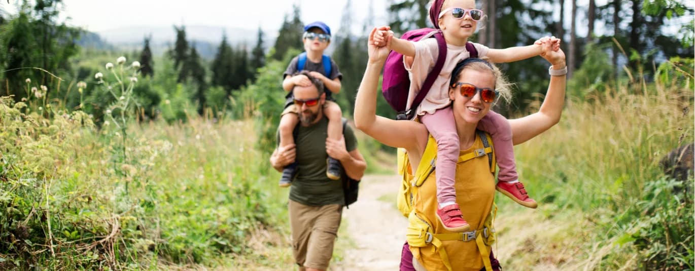 Family hiking
