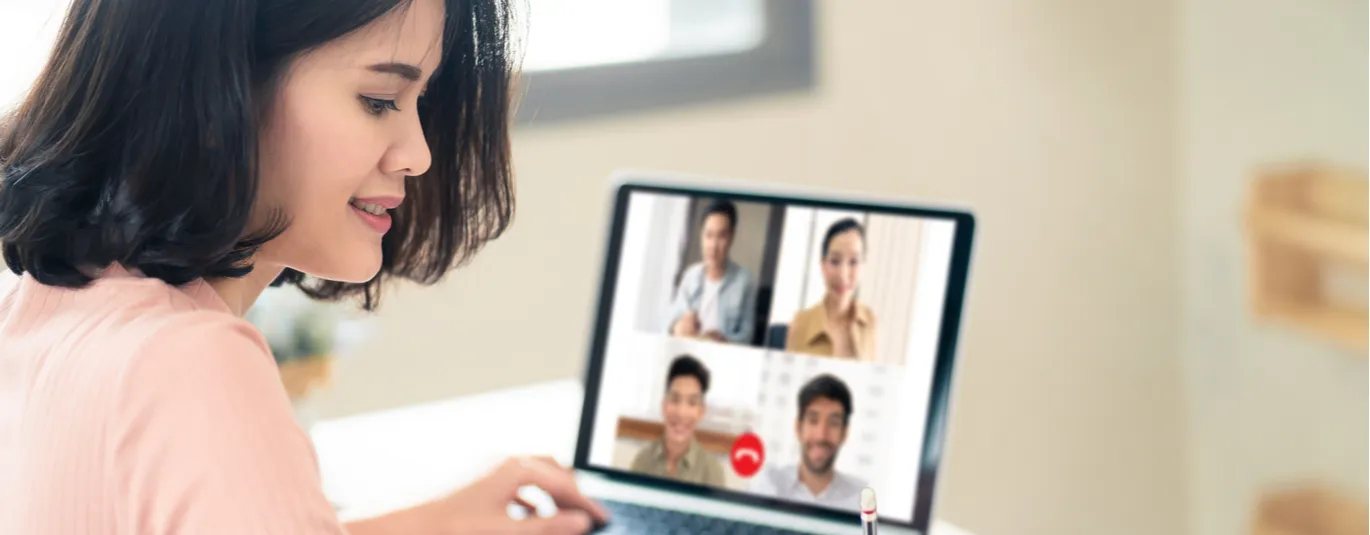 Woman on a Zoom call