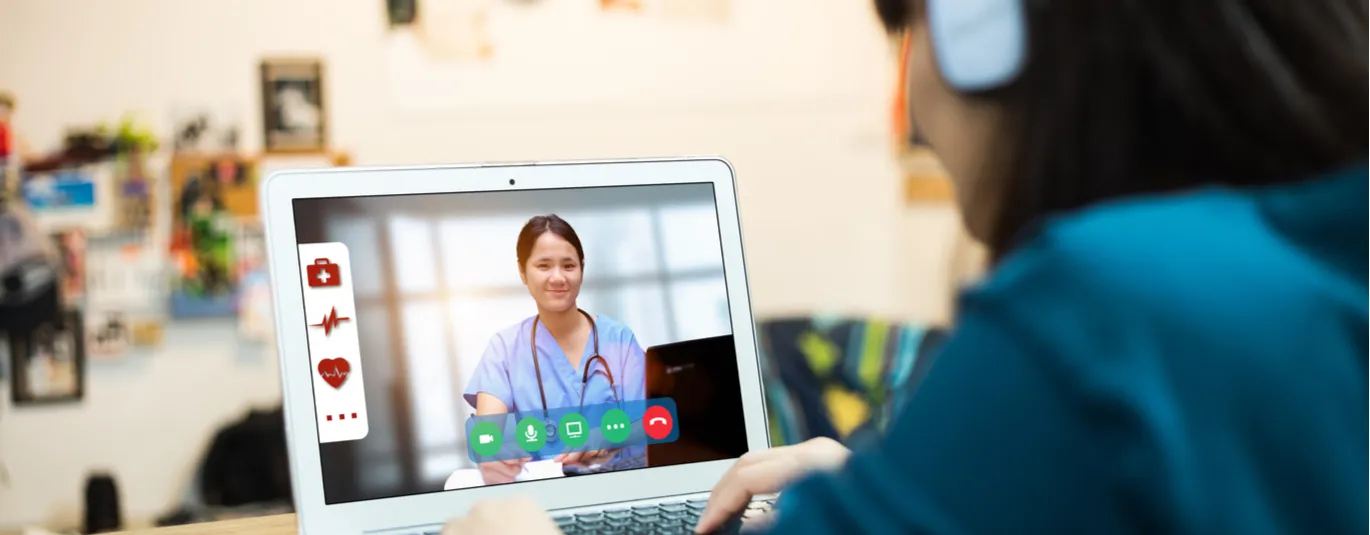 Doctor on a video call